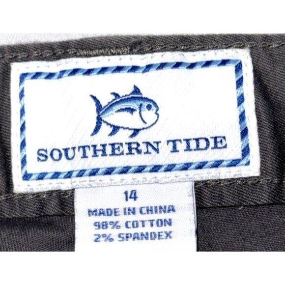 Southern Tide B0Y'S s Straight Leg Pants Size 14 Gray Cotton/Spandex - Picture 3 of 8